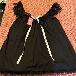 Women's Black Lace-Trim Dress Edikted